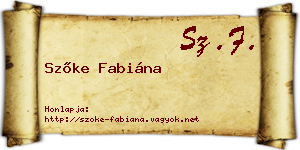Szőke Fabiána névjegykártya